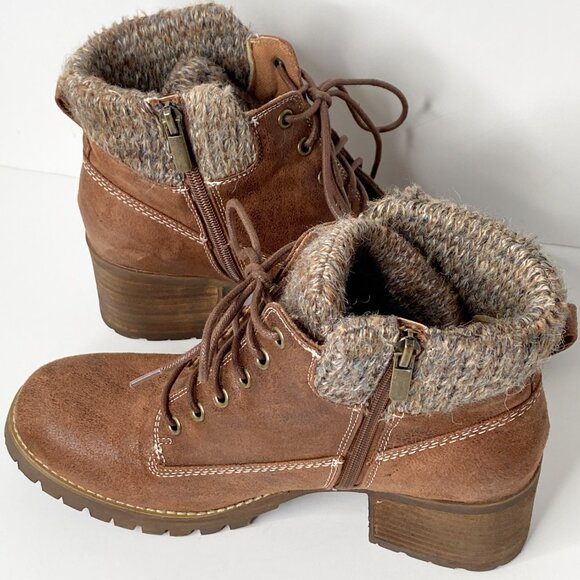 Carlos Women's Glynn Fashion Boot 9.5 M Tan Brown Winter Cuff - Picture 7 of 11